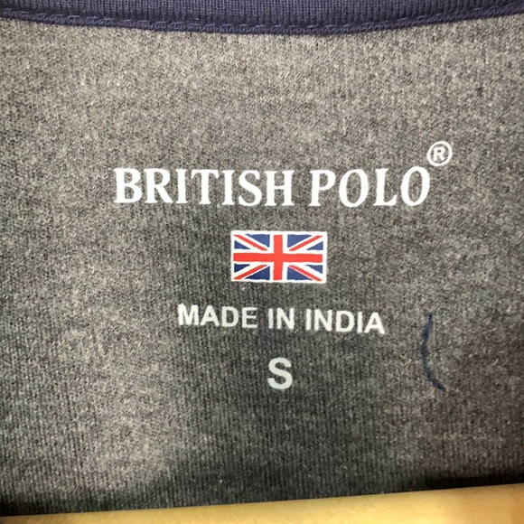 British Polo Blue 1/4 Zip Up Waffle Long Sleeve - Picture 8 of 12